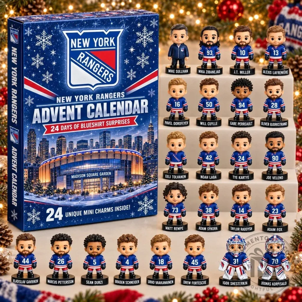 New York Rangers NHL Hockey Team 24-Day Advent Calendar with Mini Figurines New York Rangers NHL Hockey Team 24-Day Advent Calendar with Mini Figurines 2D
