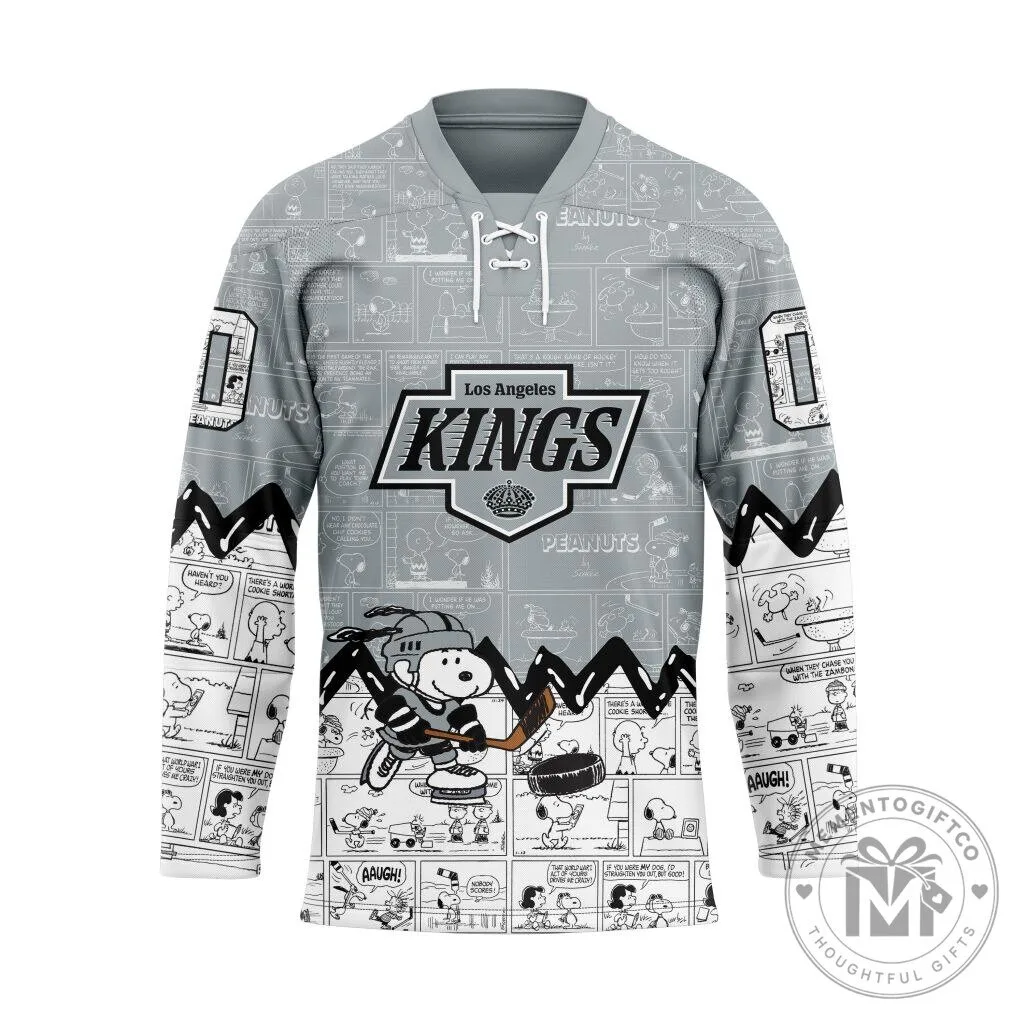Los Angeles Kings Snoopy Peanuts Comic Strip Hockey Jersey