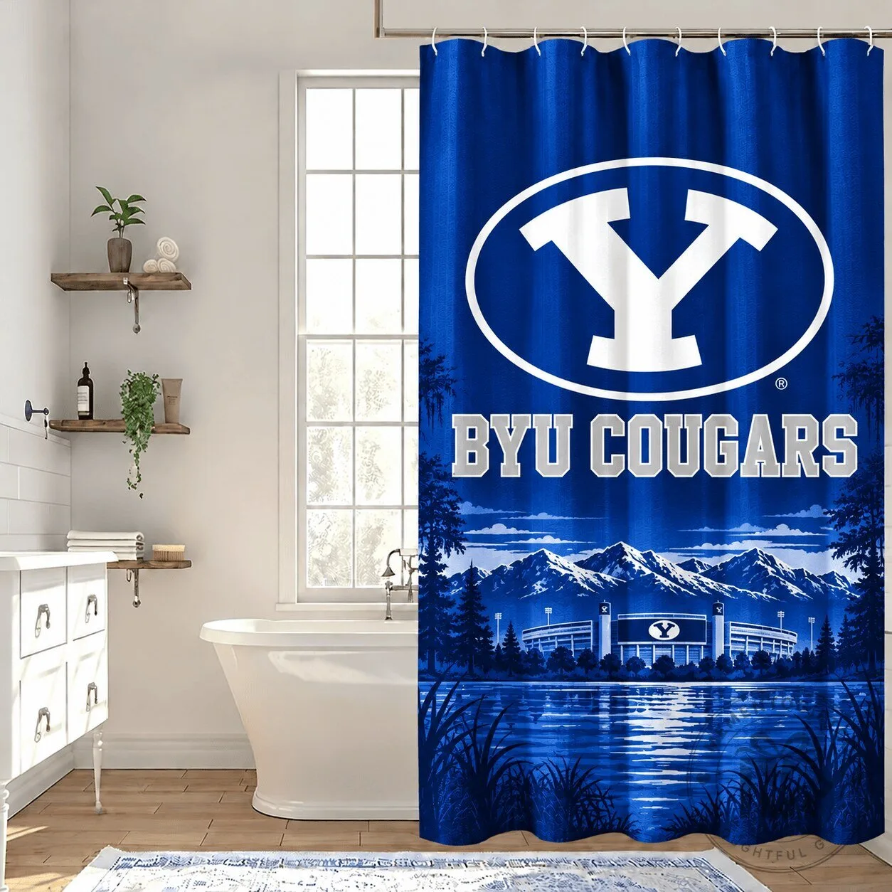 Brigham Young University Cougars Football Stadium Shower Curtain