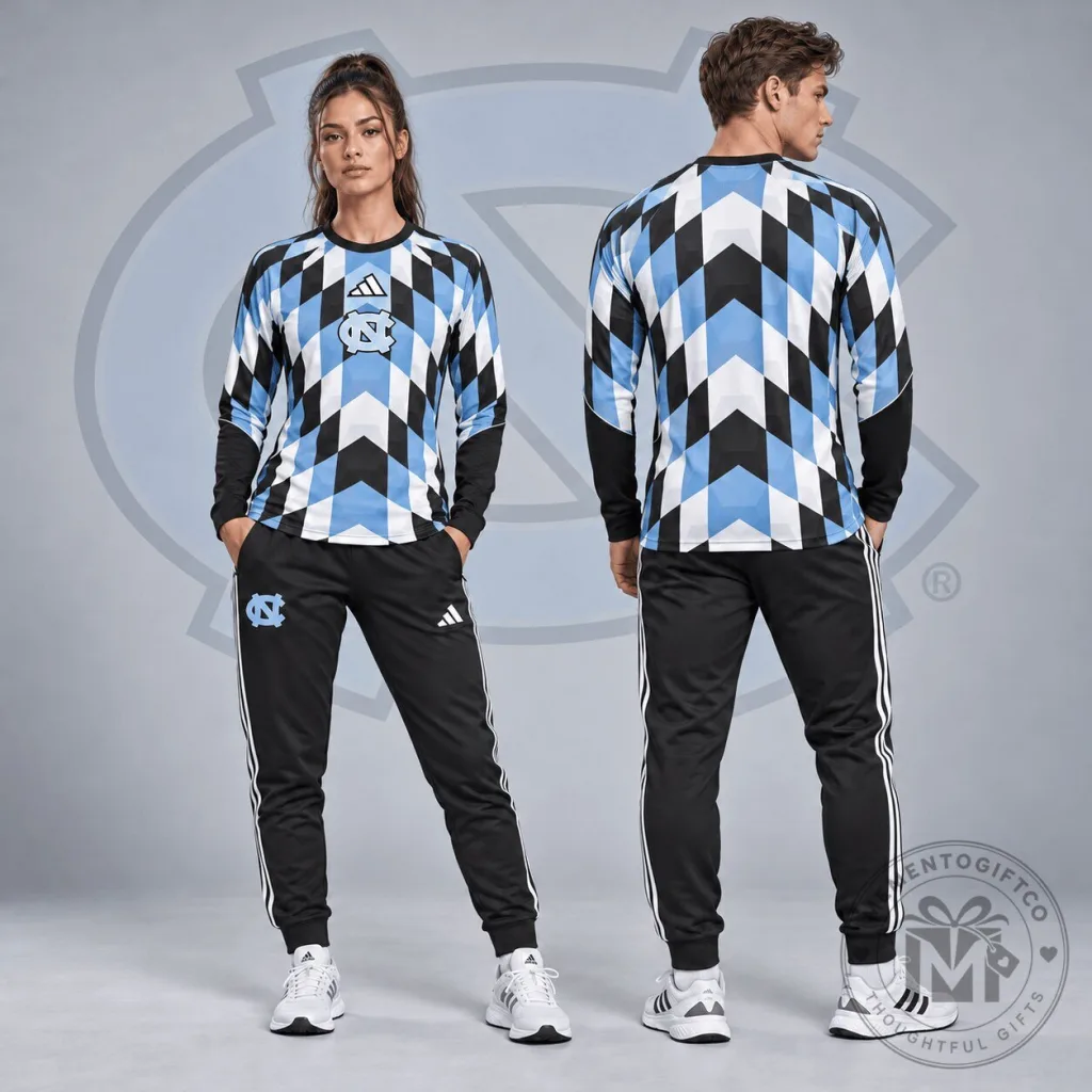 North Carolina Tar Heels Diamond Chevron Pattern Long Sleeve Performance Shirt North Carolina Tar Heels Diamond Chevron Pattern Long Sleeve Performance Shirt