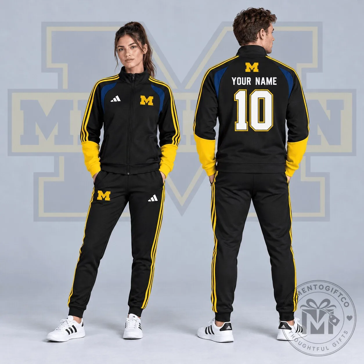 Michigan Wolverines Personalized Varsity Stripe Full-Zip Jacket