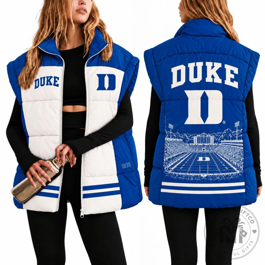 Duke Blue Devils University Football Stadium Puffer Vest Duke Blue Devils University Football Stadium Puffer Vest