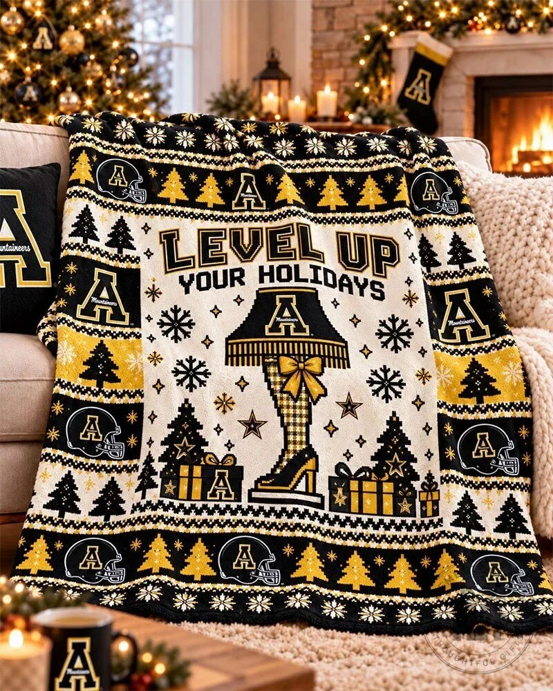 Appalachian State Mountaineers Level Up Your Holidays Christmas Blanket