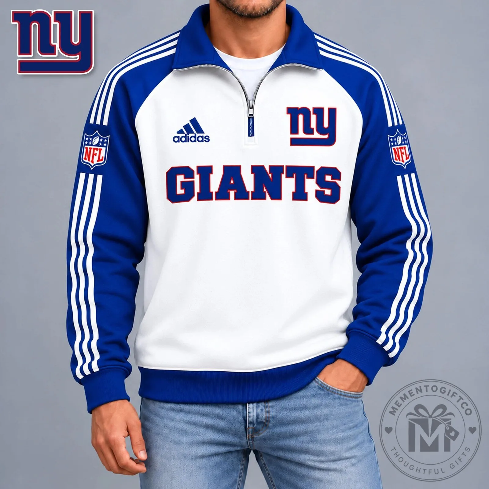 New York Giants NFL Gridiron Classic Quarter Zip Pullover Sweatshirt