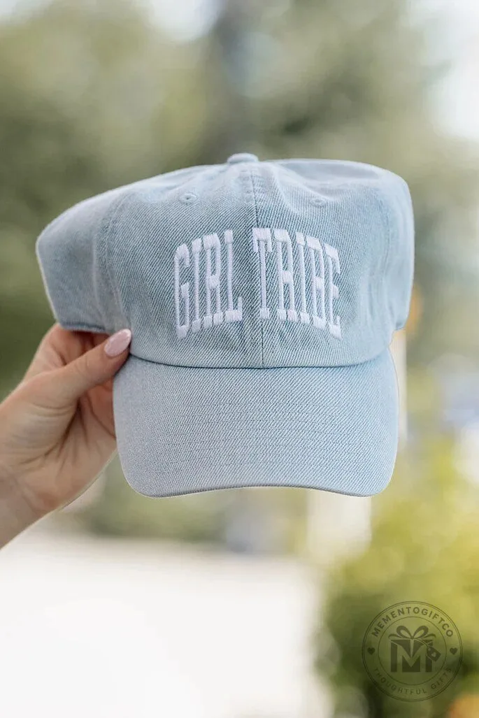 Girl Tribe Embroidered Denim Baseball Cap Hat