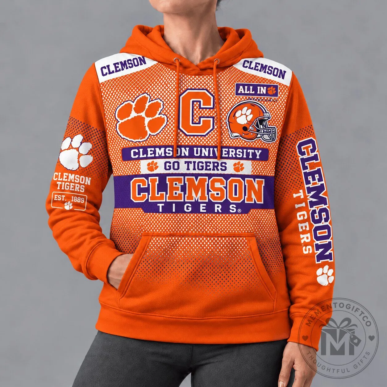 Clemson Tigers Football All In Go Tigers University Orange Hoodie