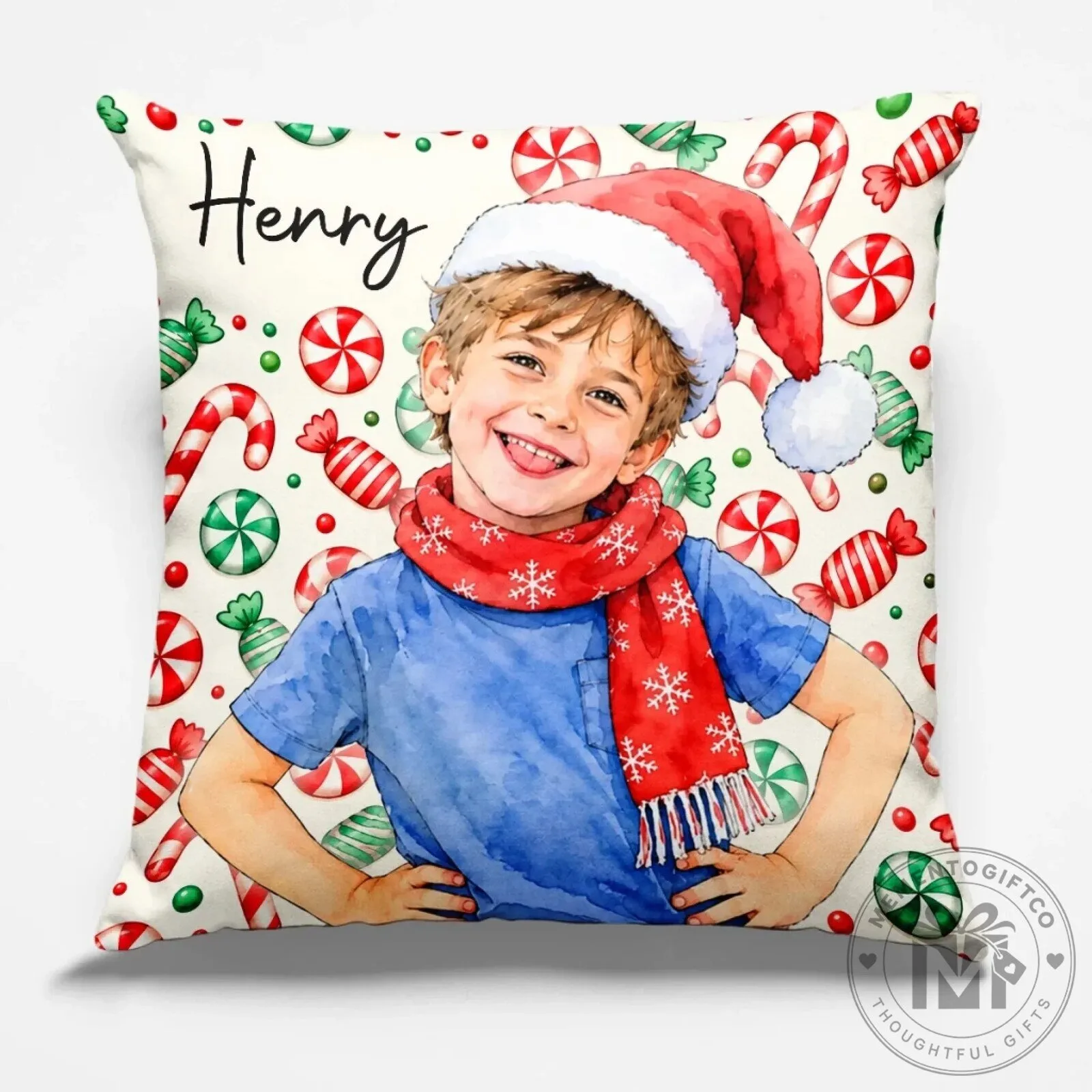 Personalized Christmas Kids Photo Holiday Pillow 8 Personalized Christmas Kids Photo Holiday Pillow