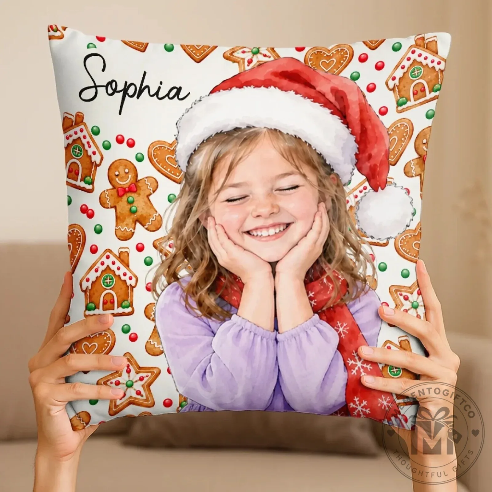 Personalized Christmas Kids Photo Holiday Pillow 10 Personalized Christmas Kids Photo Holiday Pillow