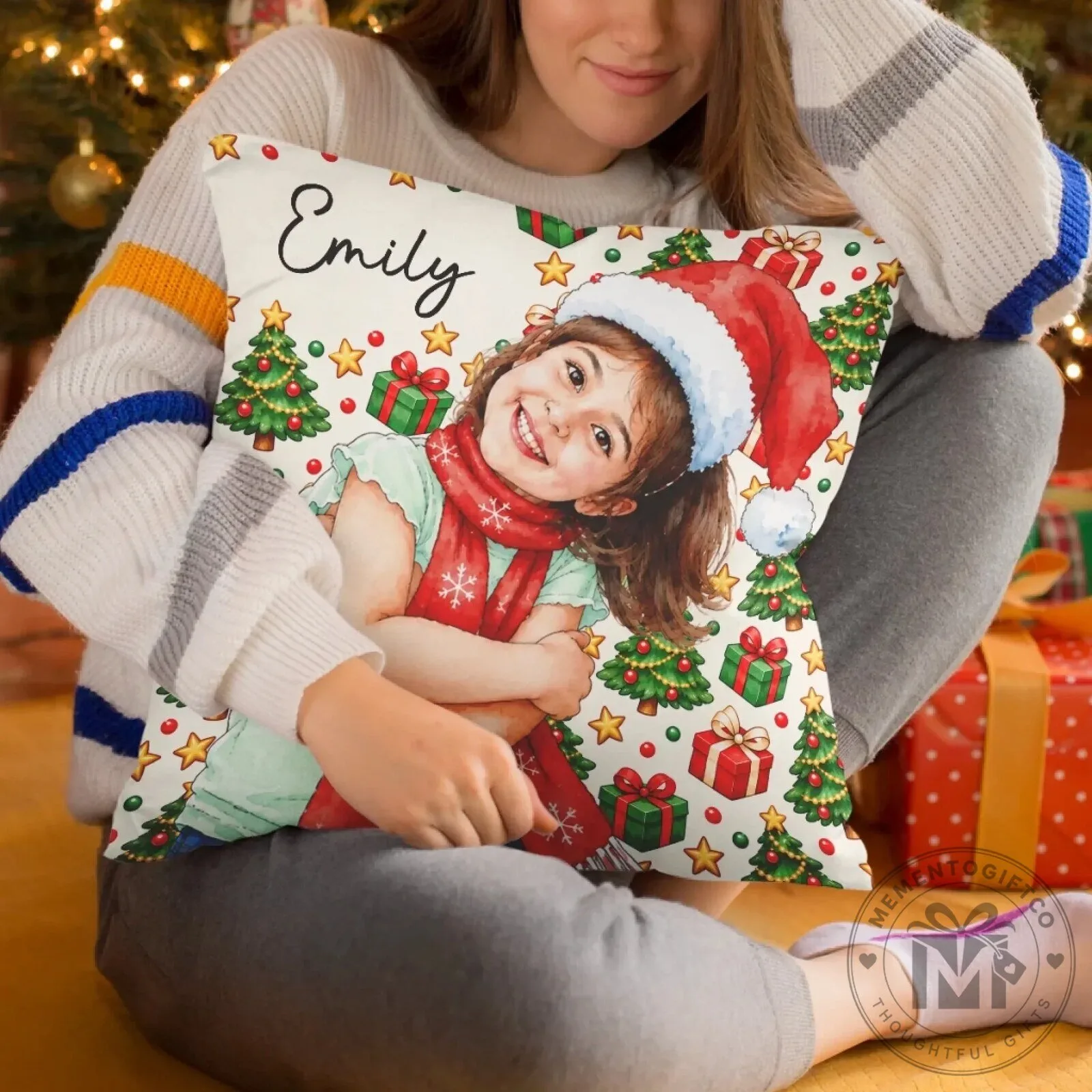Personalized Christmas Kids Photo Holiday Pillow 11 Personalized Christmas Kids Photo Holiday Pillow