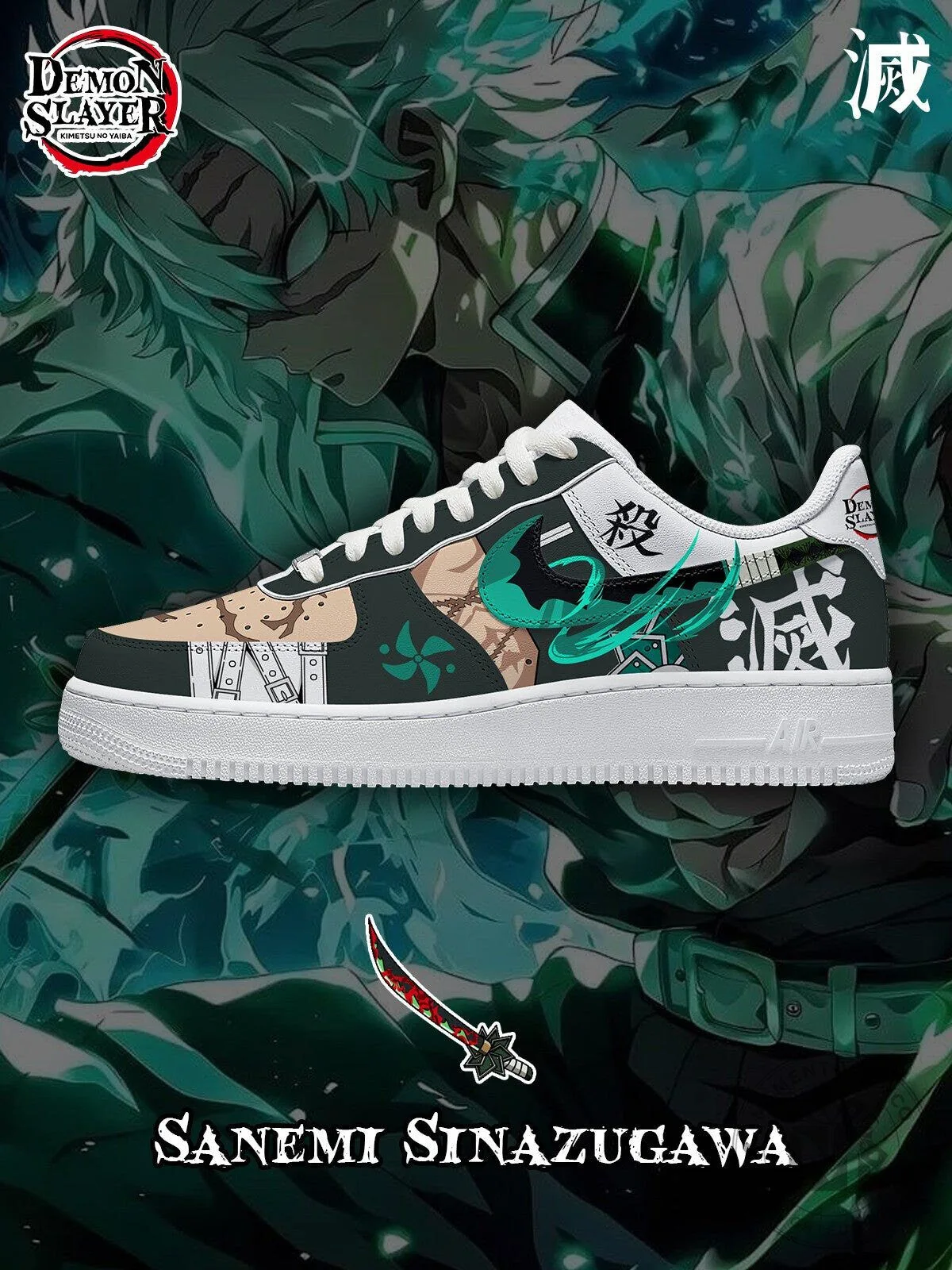 Demon Slayer Sanemi Shinazugawa Anime Character Custom Designed Sneakers