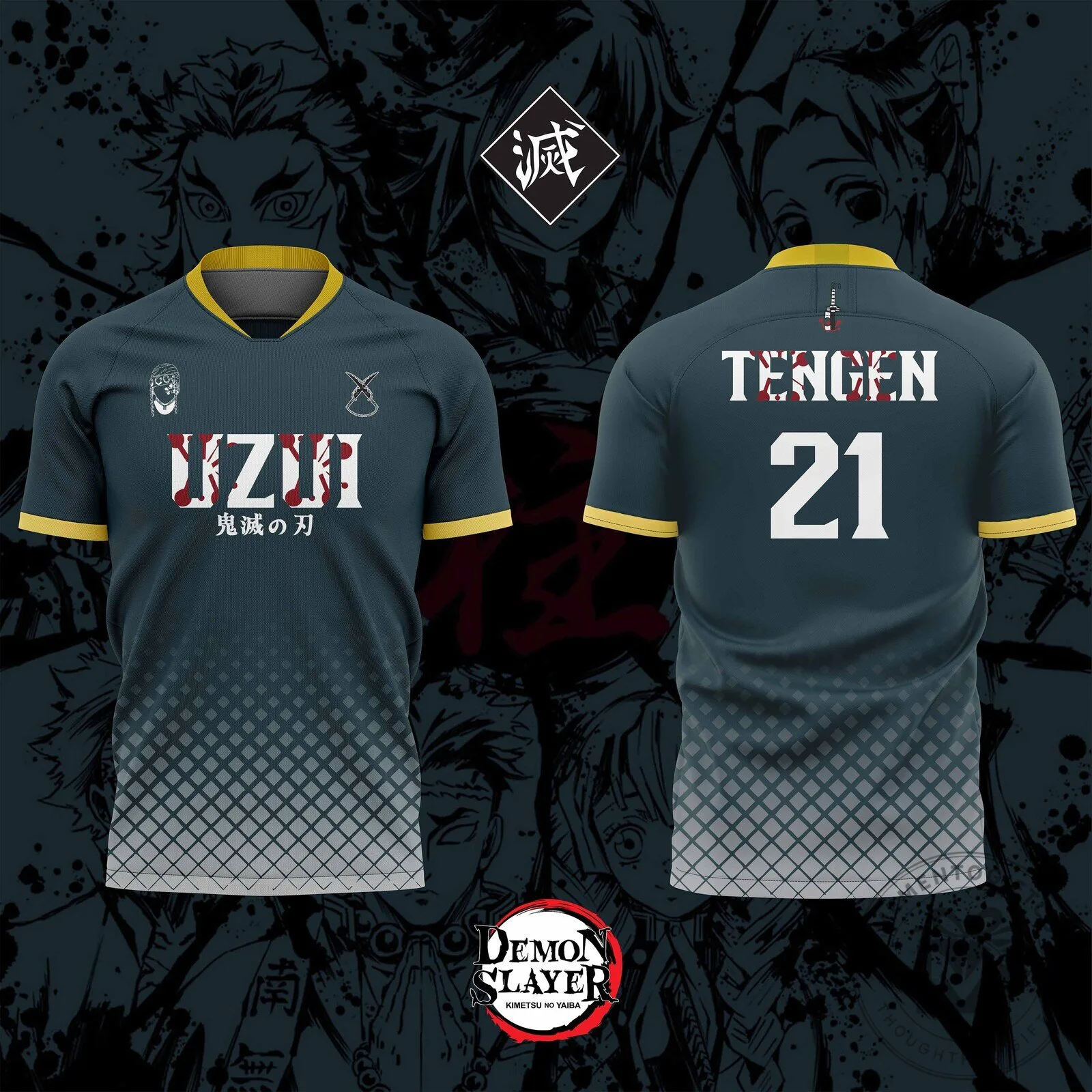 Demon Slayer Tengen Uzui Anime Manga Inspired Soccer Sports Jersey