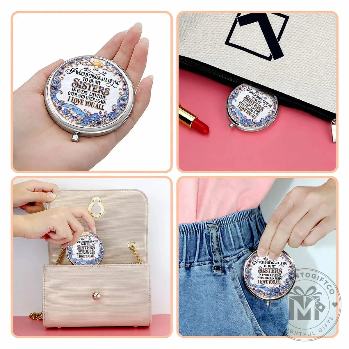 Personalized Sisters Chosen In Every Lifetime Compact Mirror 12 Personalized Sisters Chosen In Every Lifetime Compact Mirror