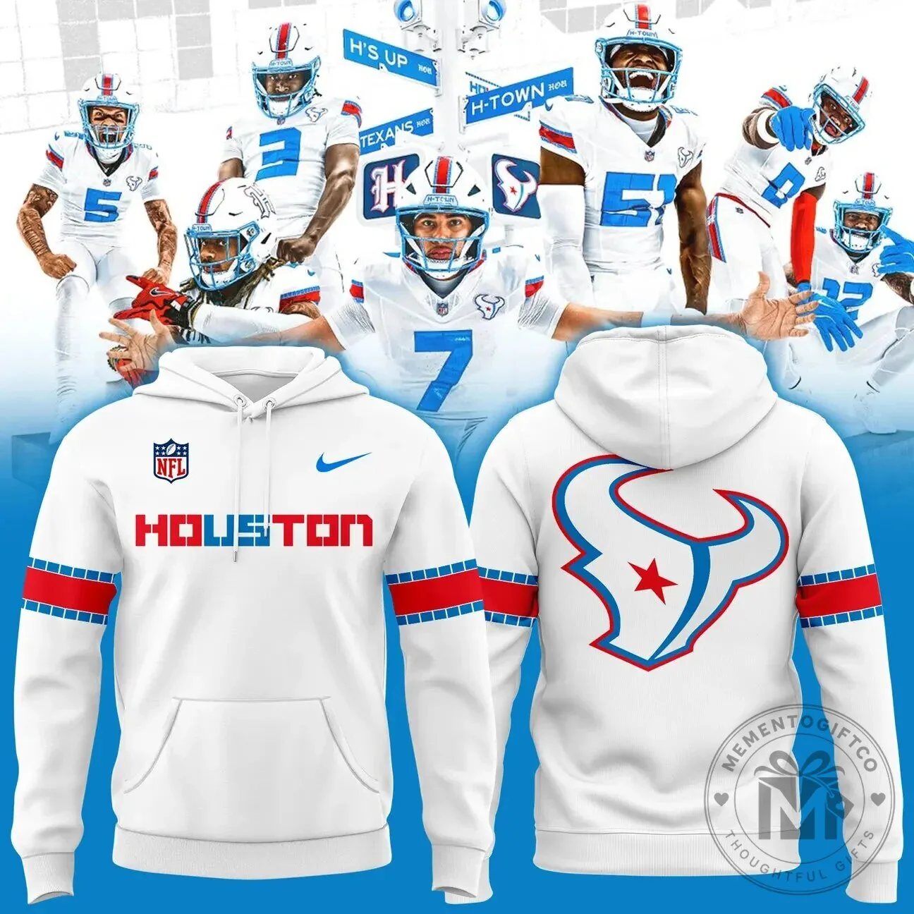 Houston Texans NFL Football Team White Fan Hoodie