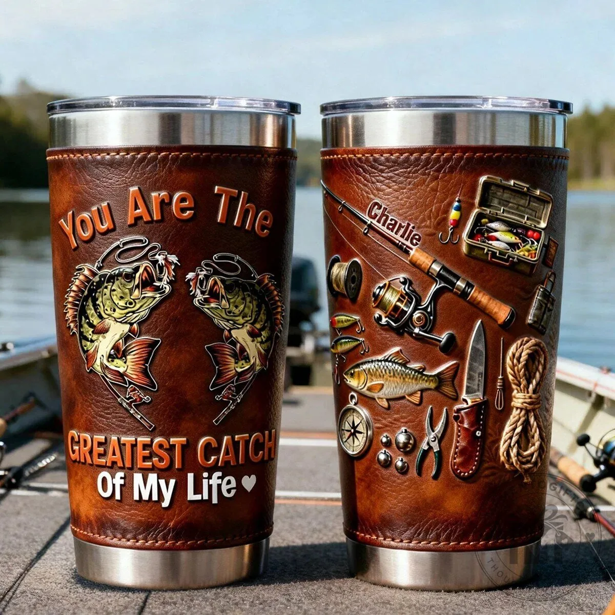Personalized Fishing Lover's Tumbler, The Greatest Catch Of My Life Fishing Tumbler
