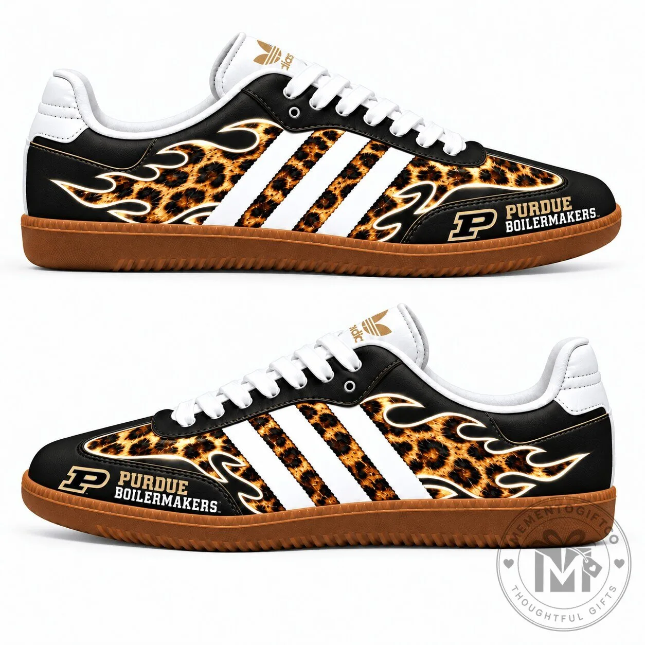 Purdue Boilermakers Leopard Print Flame Pattern Casual Sneakers Shoes 1 Purdue Boilermakers Leopard Print Flame Pattern Casual Sneakers Shoes