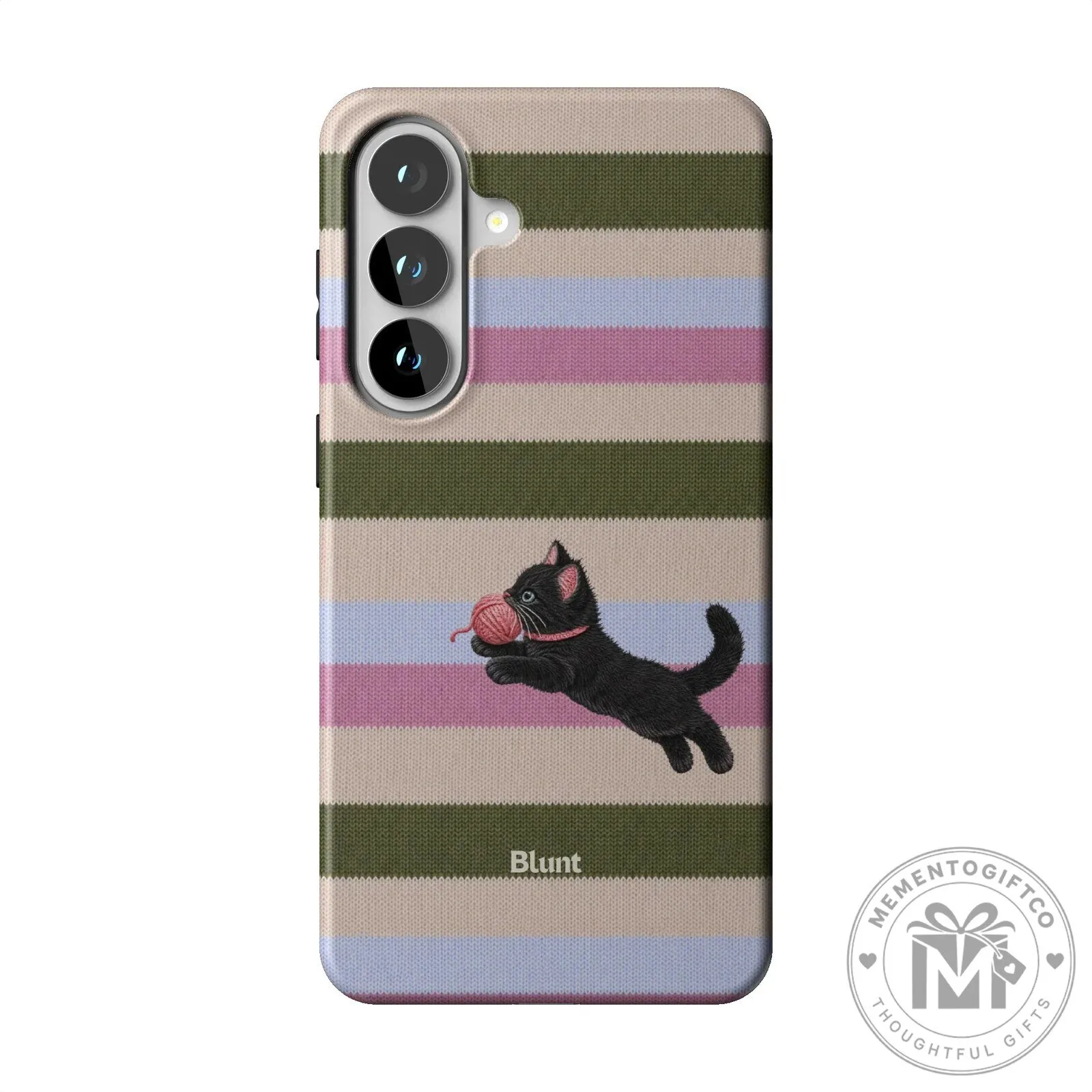 Cute Black Kitten Playing With Yarn Ball Striped Pattern Phone Case 20 Cute Black Kitten Playing With Yarn Ball Striped Pattern Phone Case
