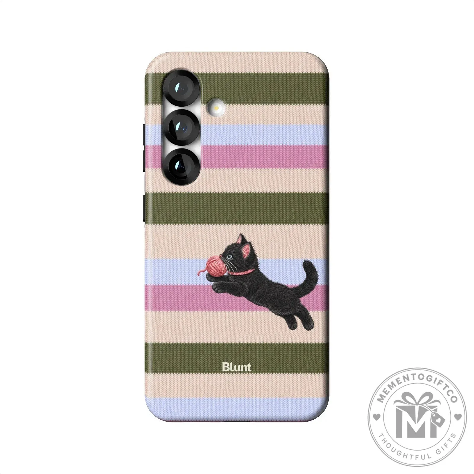 Cute Black Kitten Playing With Yarn Ball Striped Pattern Phone Case 22 Cute Black Kitten Playing With Yarn Ball Striped Pattern Phone Case