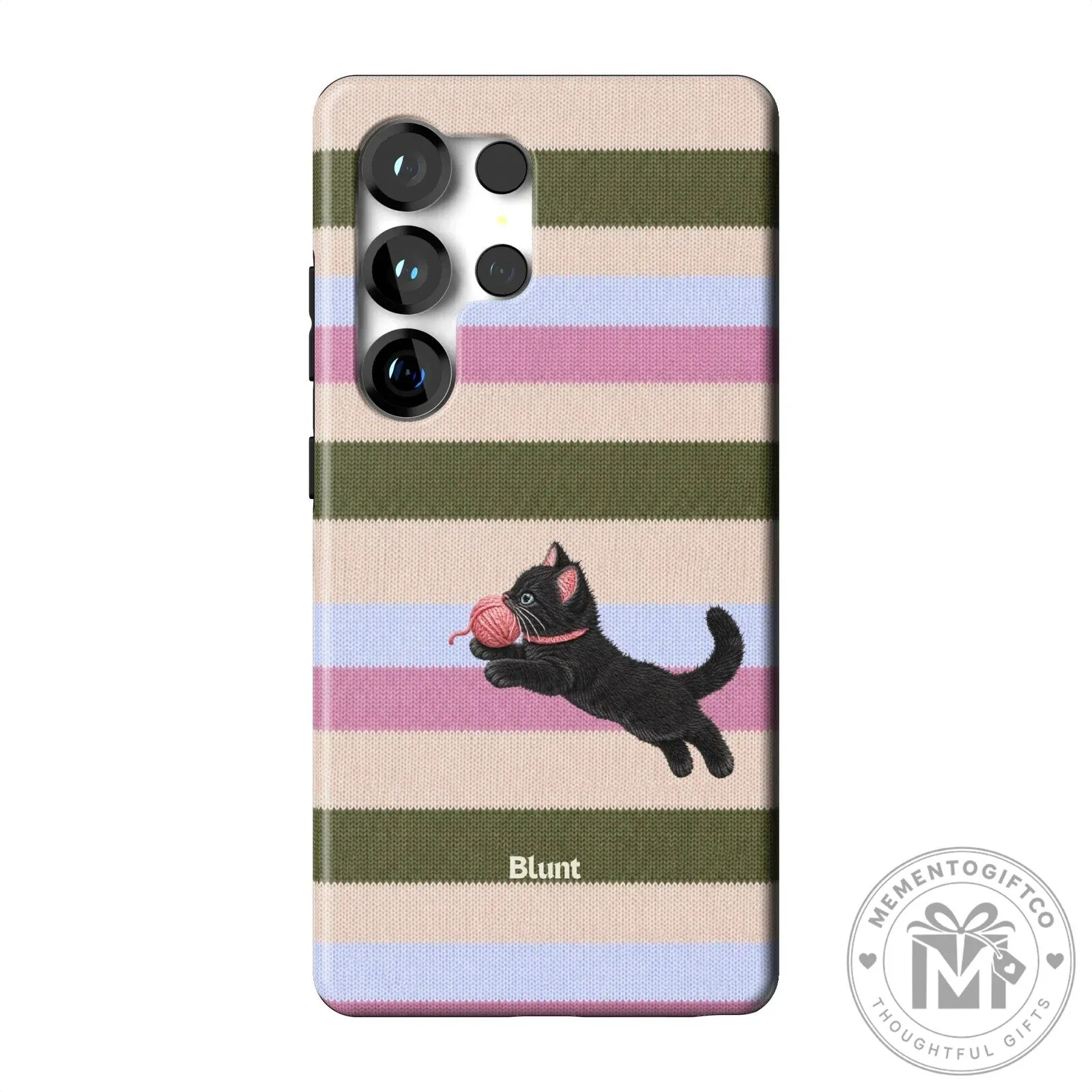 Cute Black Kitten Playing With Yarn Ball Striped Pattern Phone Case 24 Cute Black Kitten Playing With Yarn Ball Striped Pattern Phone Case