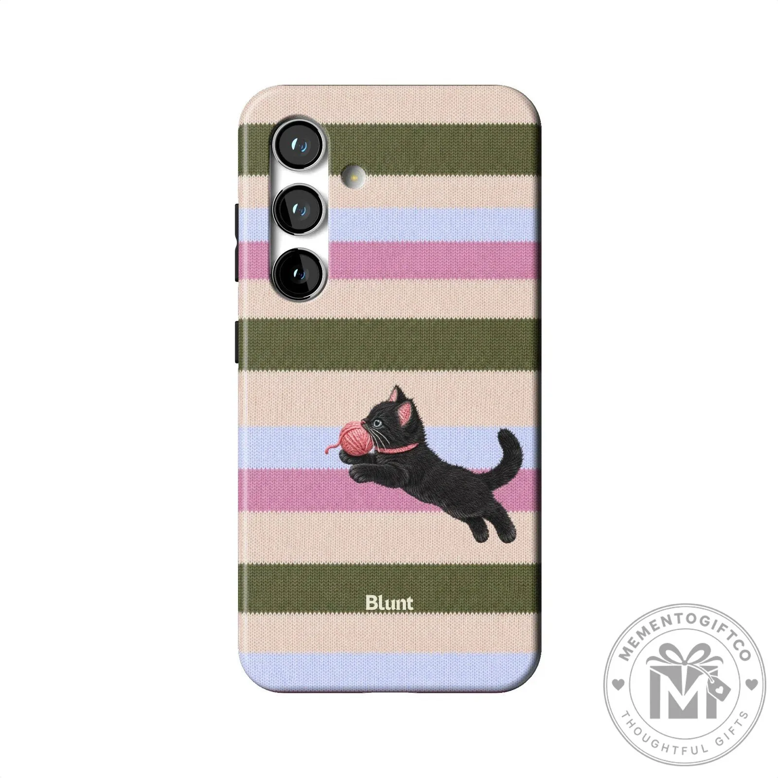 Cute Black Kitten Playing With Yarn Ball Striped Pattern Phone Case 25 Cute Black Kitten Playing With Yarn Ball Striped Pattern Phone Case