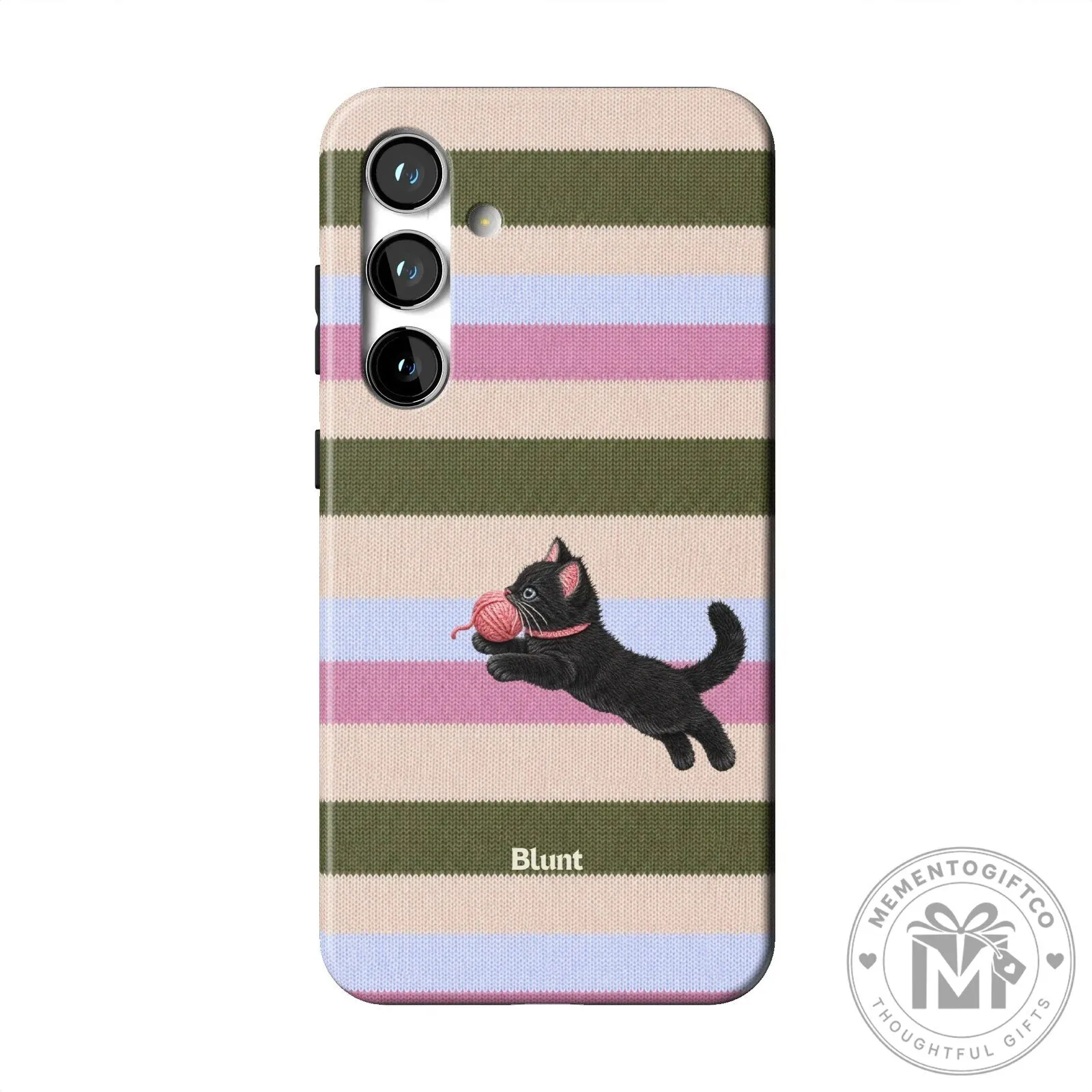 Cute Black Kitten Playing With Yarn Ball Striped Pattern Phone Case 26 Cute Black Kitten Playing With Yarn Ball Striped Pattern Phone Case