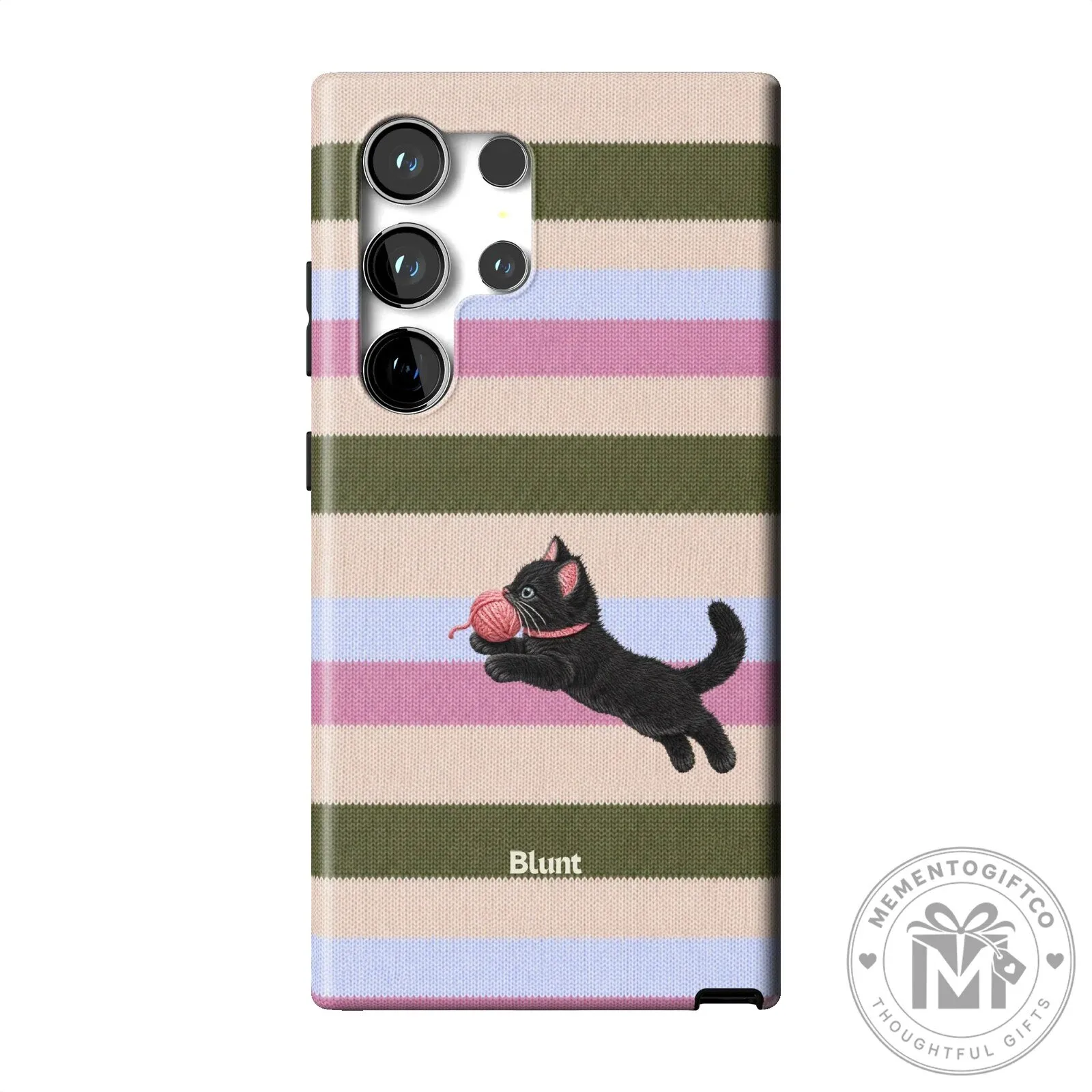 Cute Black Kitten Playing With Yarn Ball Striped Pattern Phone Case 27 Cute Black Kitten Playing With Yarn Ball Striped Pattern Phone Case