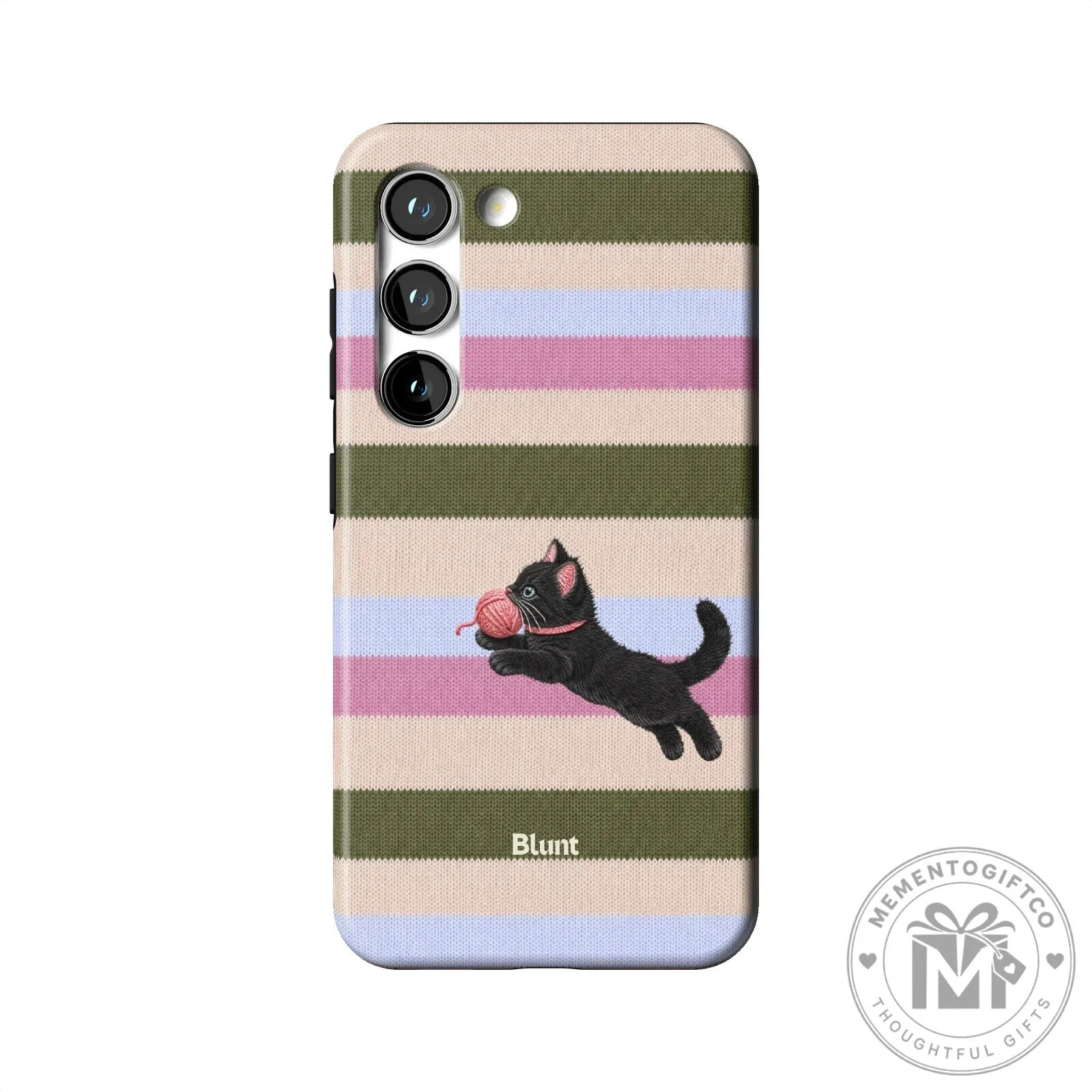 Cute Black Kitten Playing With Yarn Ball Striped Pattern Phone Case 28 Cute Black Kitten Playing With Yarn Ball Striped Pattern Phone Case