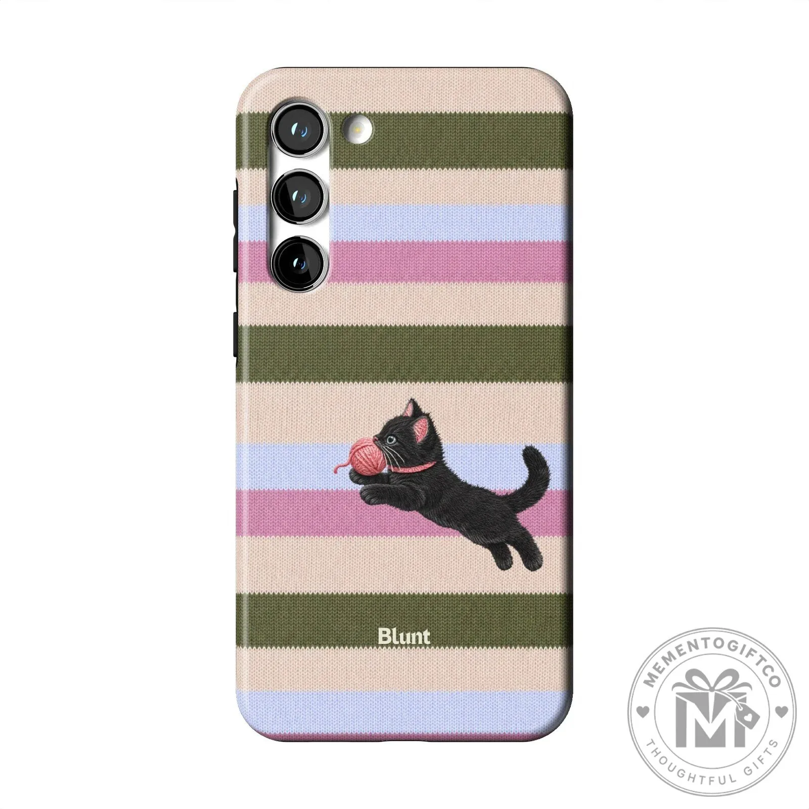 Cute Black Kitten Playing With Yarn Ball Striped Pattern Phone Case 29 Cute Black Kitten Playing With Yarn Ball Striped Pattern Phone Case