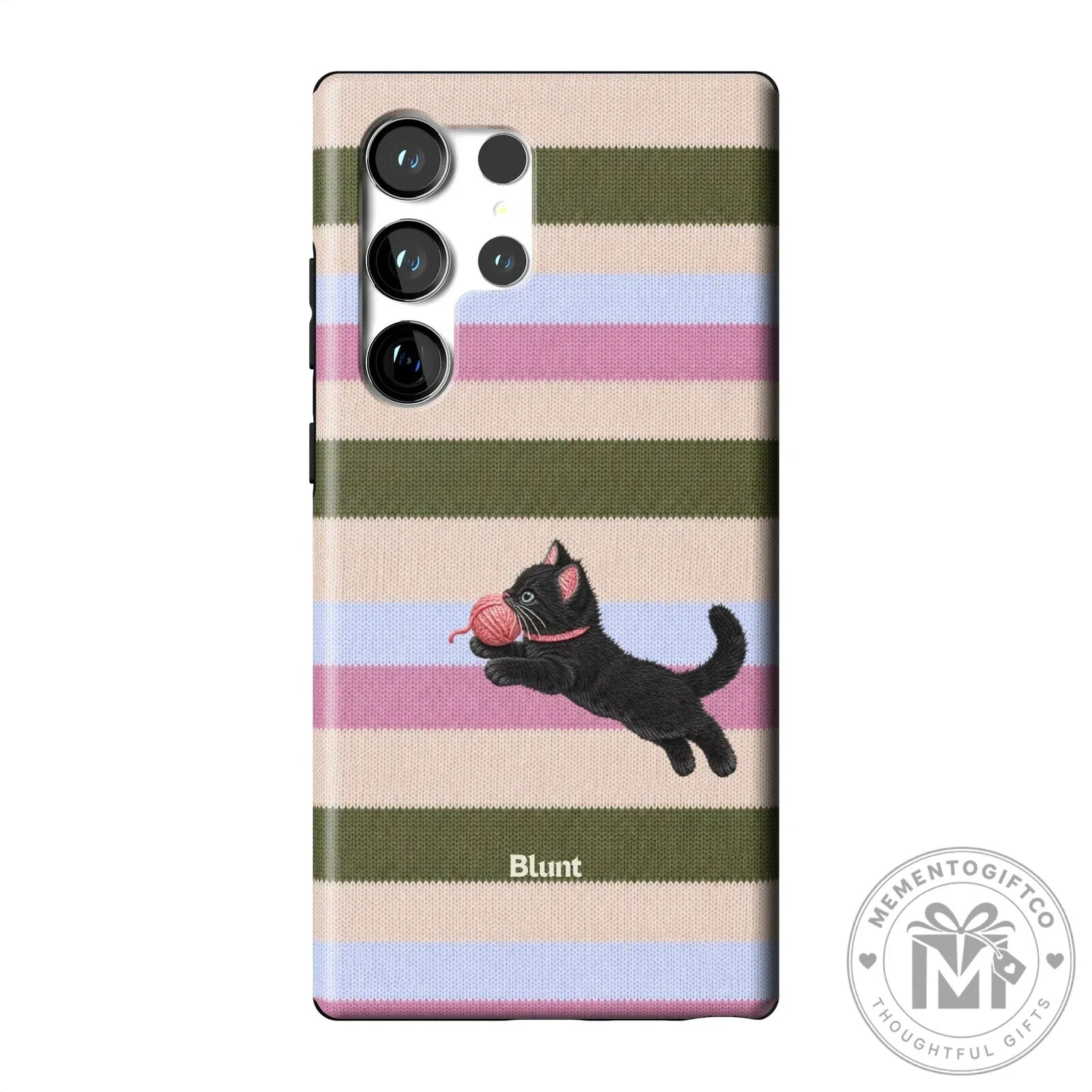 Cute Black Kitten Playing With Yarn Ball Striped Pattern Phone Case 30 Cute Black Kitten Playing With Yarn Ball Striped Pattern Phone Case