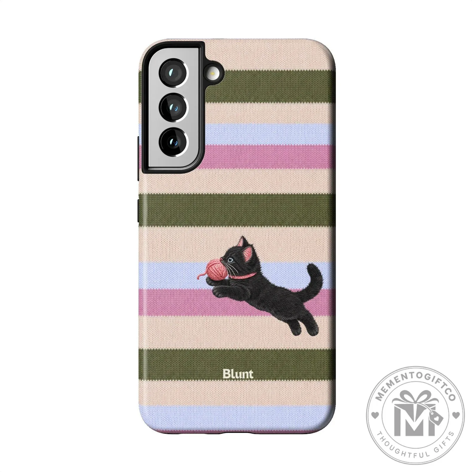 Cute Black Kitten Playing With Yarn Ball Striped Pattern Phone Case 32 Cute Black Kitten Playing With Yarn Ball Striped Pattern Phone Case
