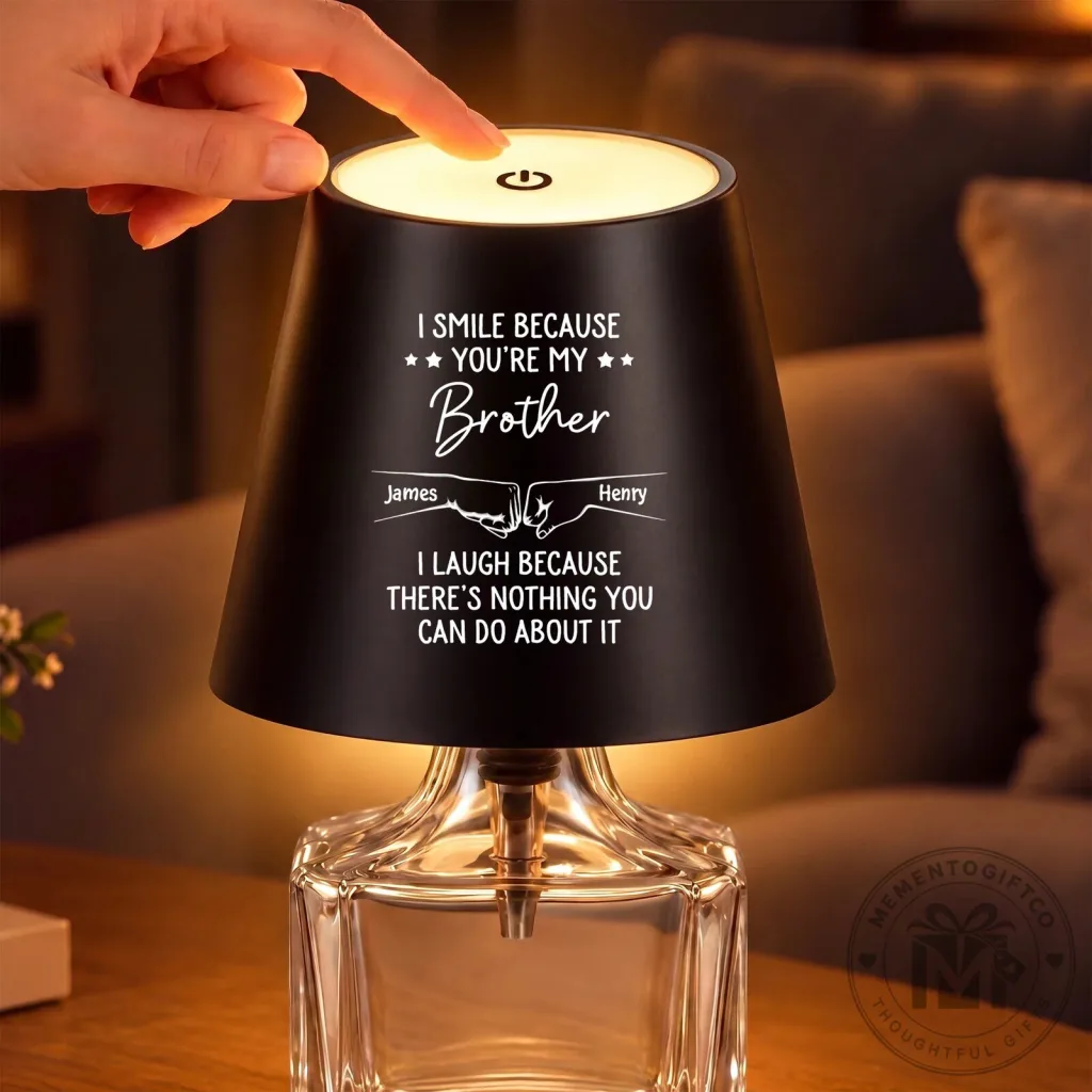 Personalized Brother LED Bottle Lamp - Custom Engraved Table Lamp Gift for Siblings Personalized Brother LED Bottle Lamp - Custom Engraved Table Lamp Gift for Siblings