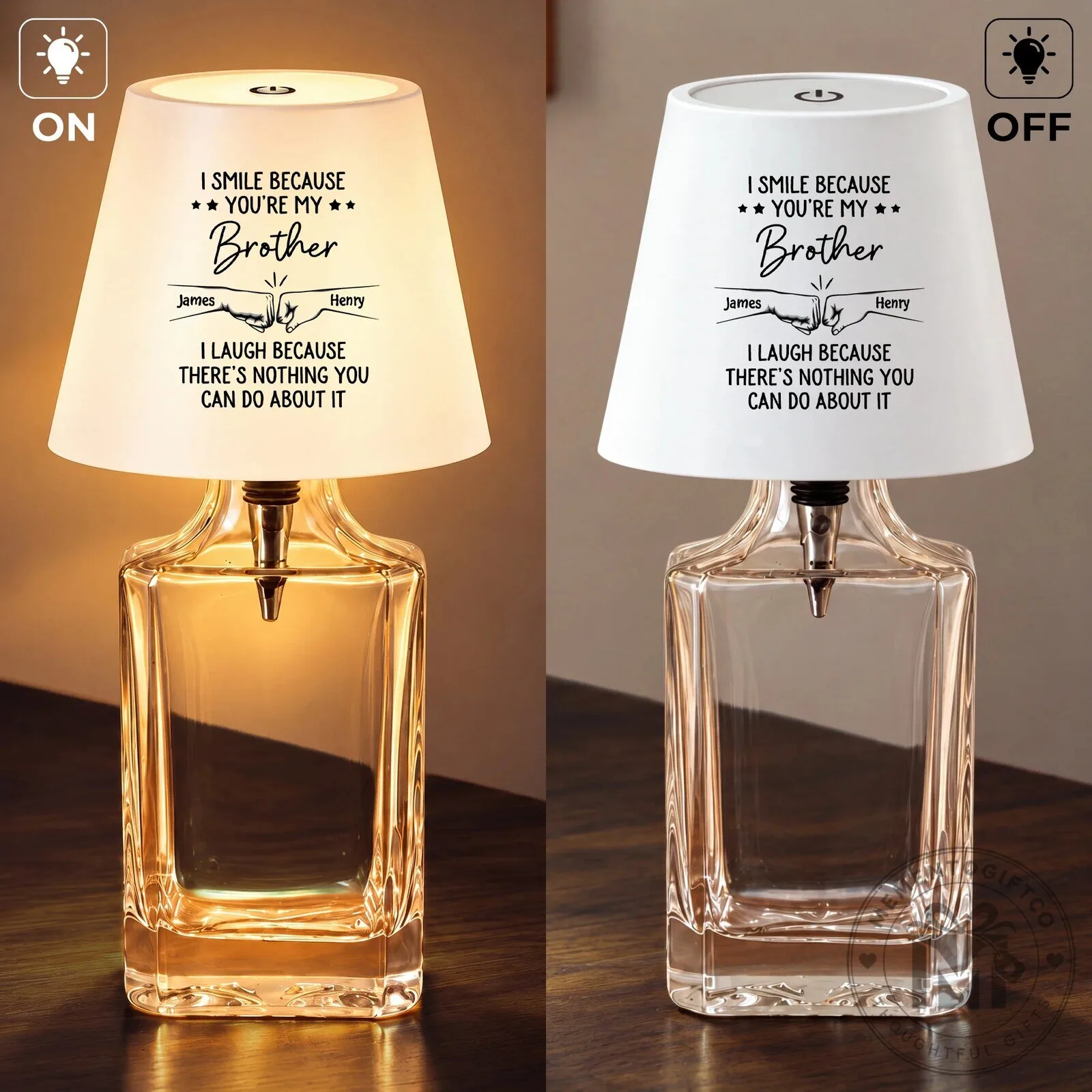 Personalized Brother LED Bottle Lamp - Custom Engraved Table Lamp Gift for Siblings 9 Personalized Brother LED Bottle Lamp - Custom Engraved Table Lamp Gift for Siblings