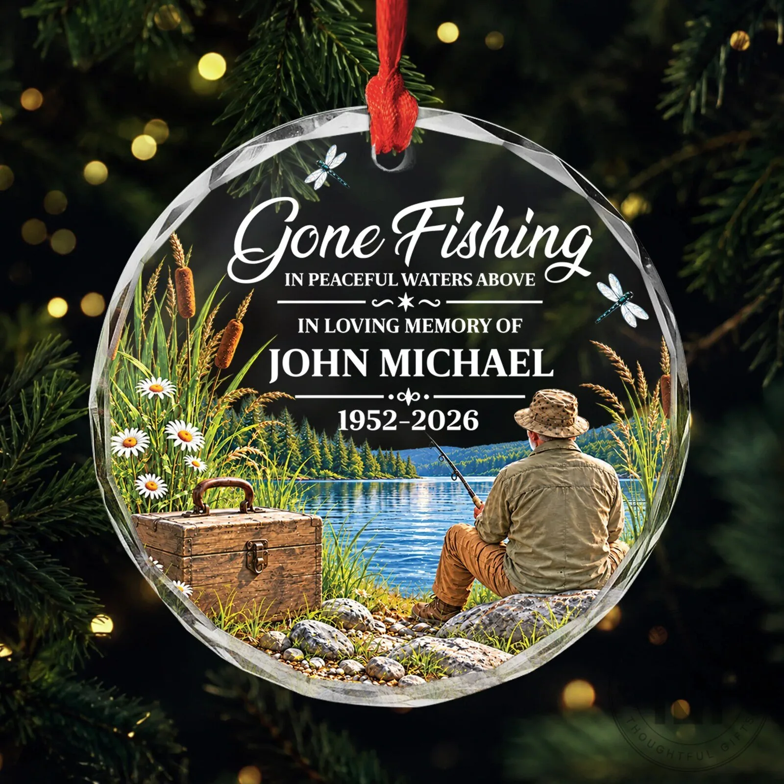 Gone Fishing In Peaceful Waters Above In Loving Memory Of Dad Glass Ornament 10 Gone Fishing In Peaceful Waters Above In Loving Memory Of Dad Glass Ornament