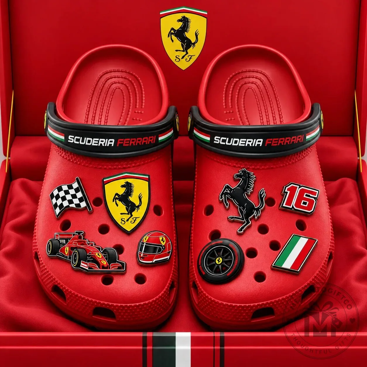 Scuderia Ferrari Formula 1 Racing Team Red Comfortable Clogs Shoes