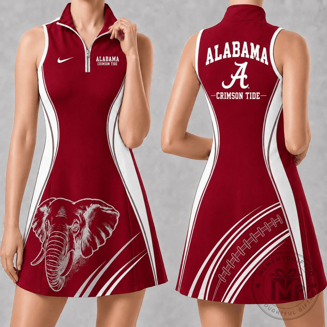 Alabama Crimson Tide Women's Sleeveless Sports Dress with Elephant Mascot