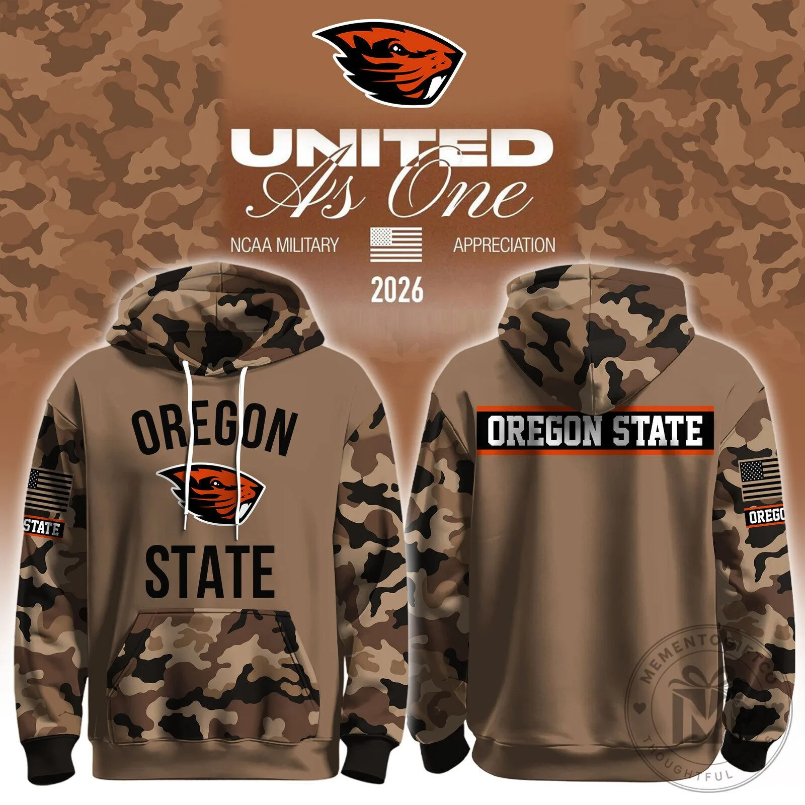 Oregon State Beavers NCAA Military Appreciation Camouflage Hoodie