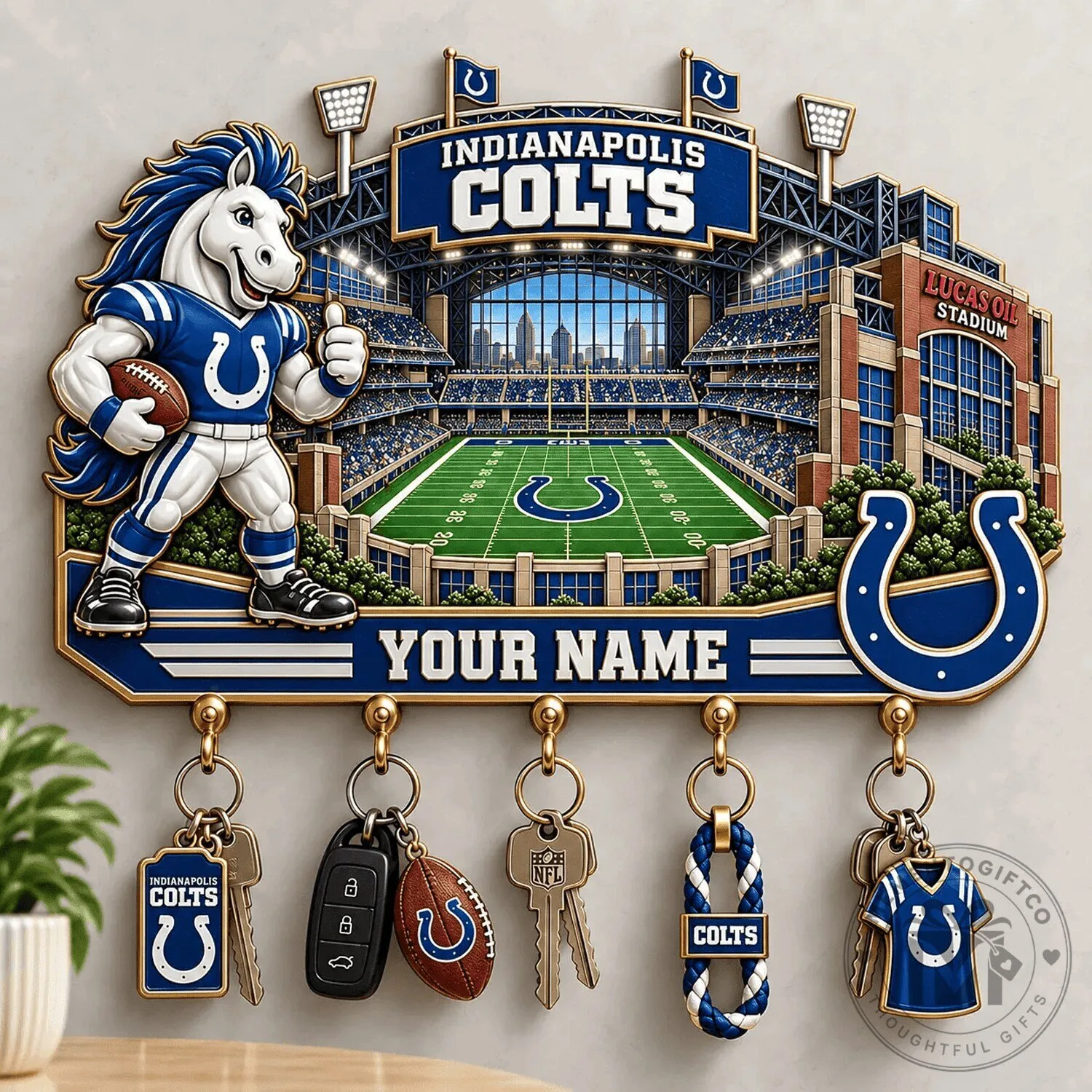 Indianapolis Colts Football Stadium Wall Mounted Key Holder