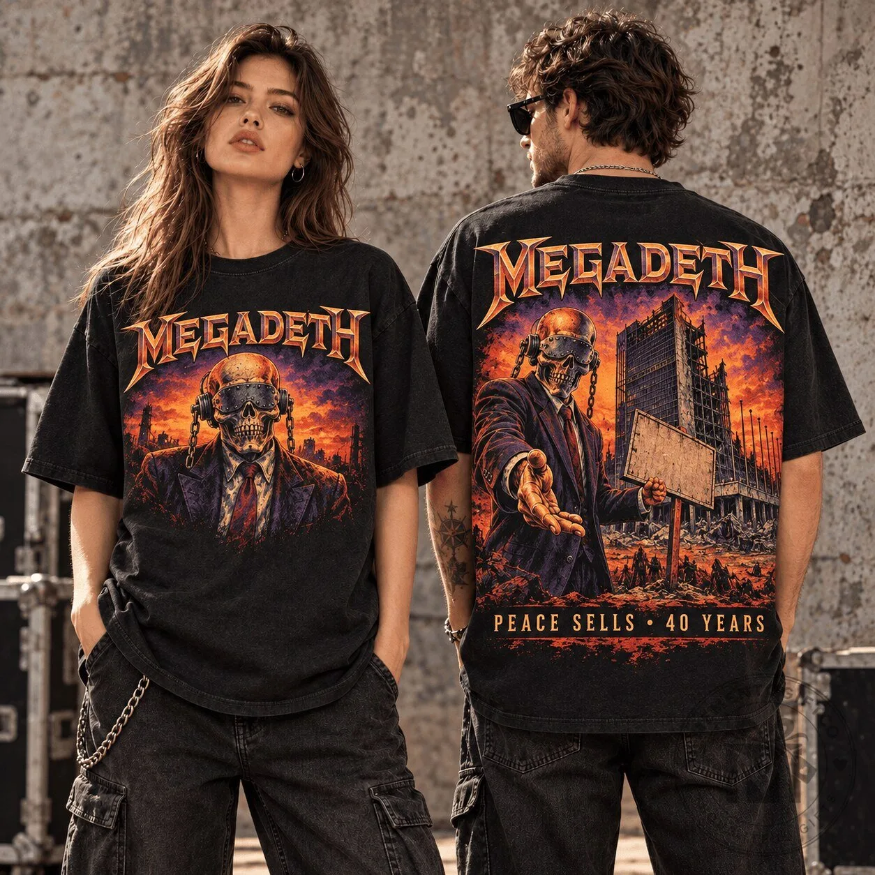Megadeth Peace Sells 40 Years Anniversary Album Art Graphic T-Shirt