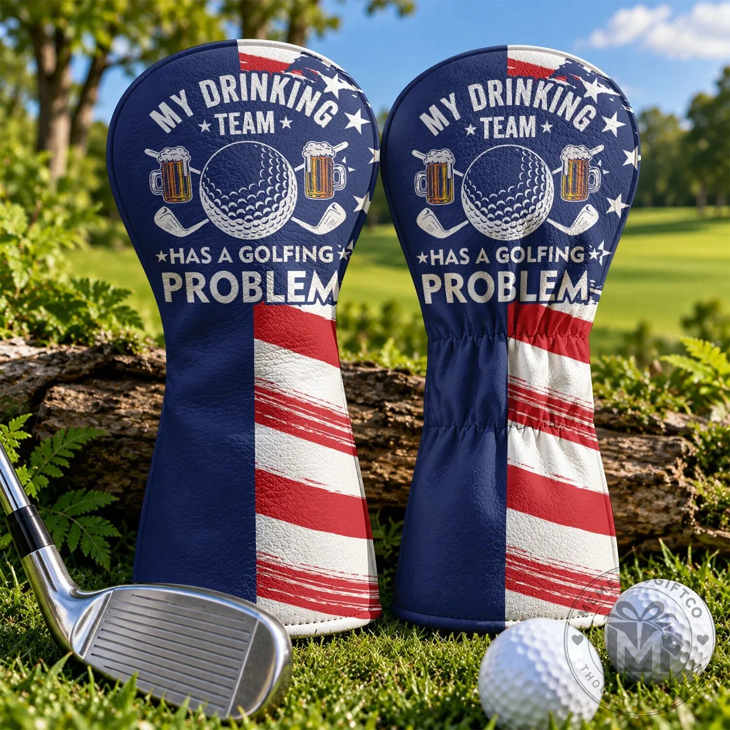 My Drinking Team Has A Golfing Problem American Flag Golf Club Head Cover