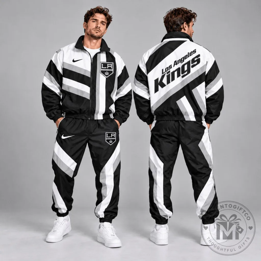 Los Angeles Kings Dynamic Stripe Full Zip Windbreaker Tracksuit Jacket Los Angeles Kings Dynamic Stripe Full Zip Windbreaker Tracksuit Jacket