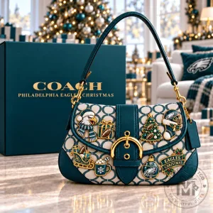 Philadelphia Eagles Christmas Coach Soho Bag with Festive Charms