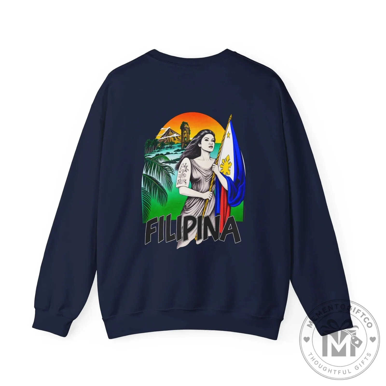 Filipina Strength Filipino Pride Woman Holding Flag Unisex Crewneck Sweatshirt 2 Filipina Strength Filipino Pride Woman Holding Flag Unisex Crewneck Sweatshirt