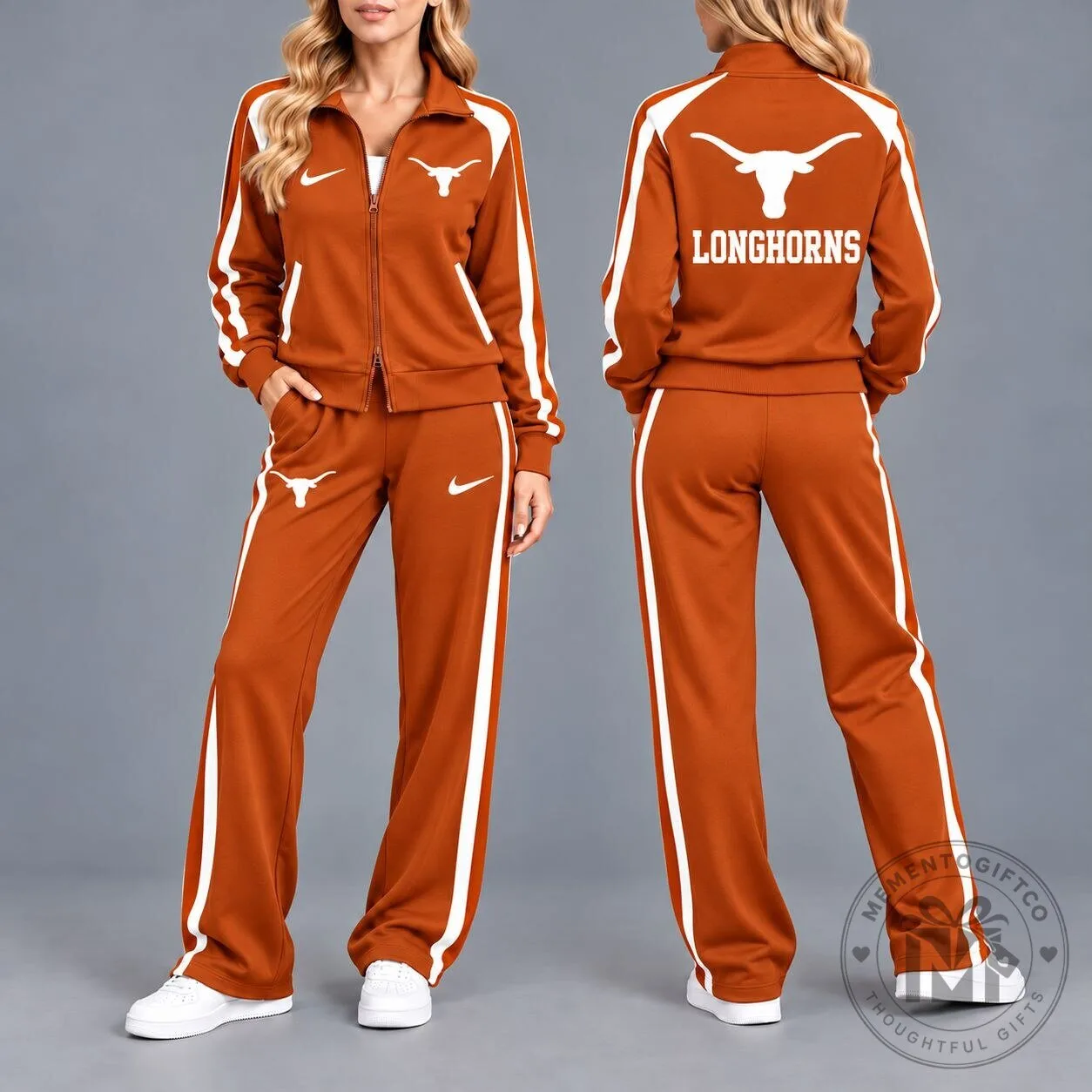 Texas Longhorns Women's Full Zip Tracksuit Jacket and Pants Set