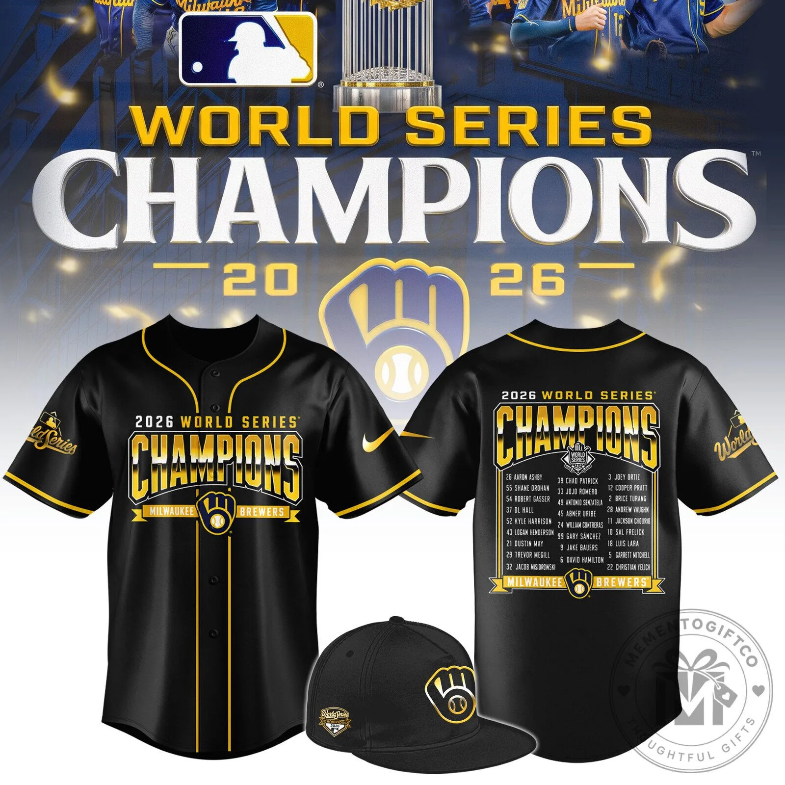 2026 Baseball Jersey for Milwaukee Brewers World Series Champions