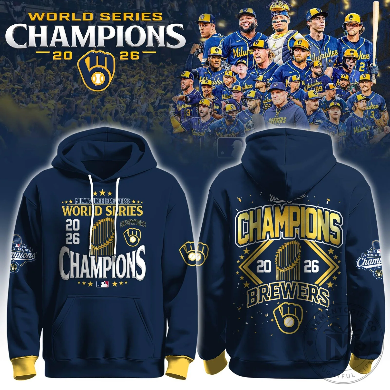 Milwaukee Brewers 2026 World Series Champions Baseball Team Hoodie