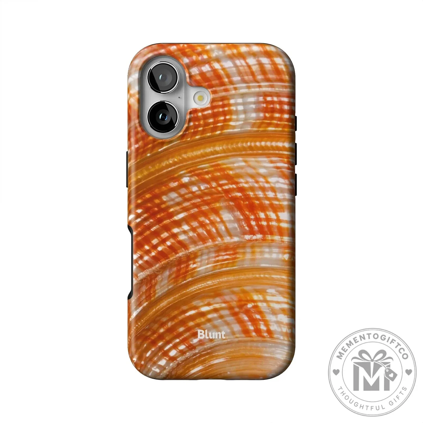 Blunt Orange Seashell Pattern iPhone Case, Ocean Inspired Phone Cover 1 Blunt Orange Seashell Pattern iPhone Case, Ocean Inspired Phone Cover