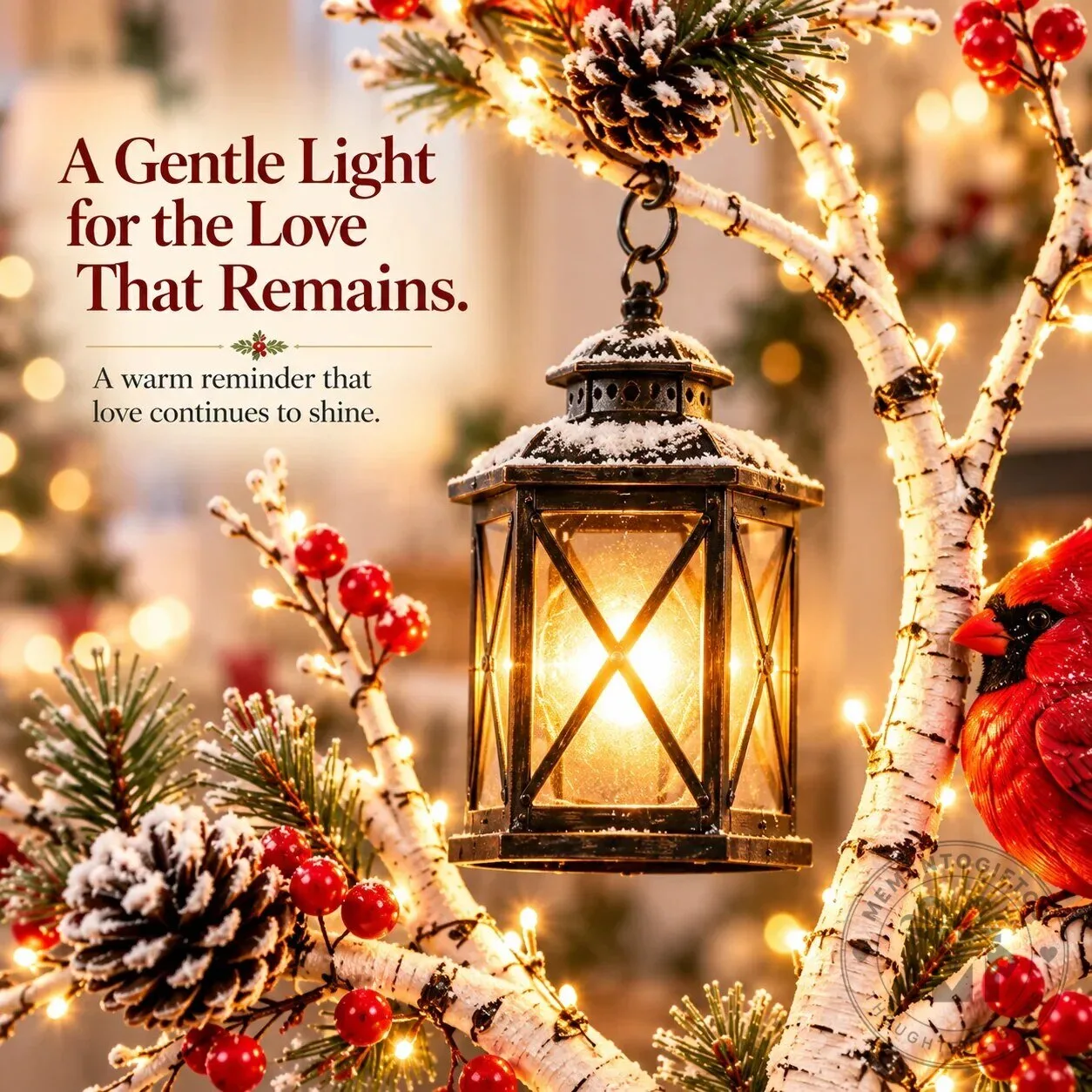 Christmas Cardinal Winter Birch Tree with Lantern and LED Lights 14 Christmas Cardinal Winter Birch Tree with Lantern and LED Lights