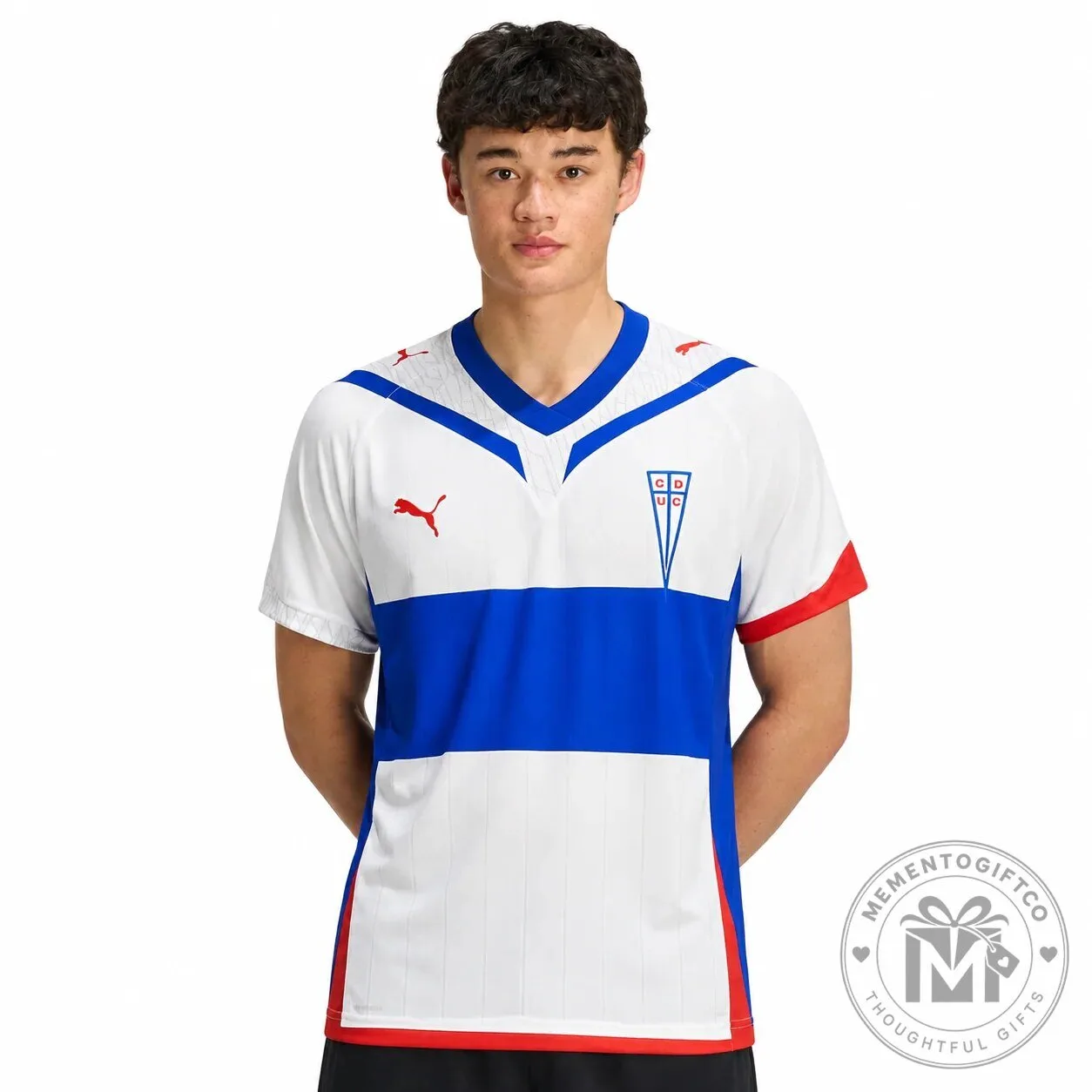 Universidad Catolica 2009 Retro Home Football Jersey White and Blue 6 Universidad Catolica 2009 Retro Home Football Jersey White and Blue
