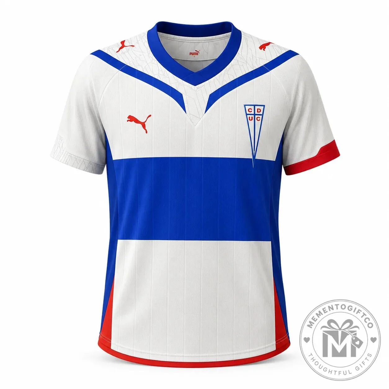 Universidad Catolica 2009 Retro Home Football Jersey White and Blue 7 Universidad Catolica 2009 Retro Home Football Jersey White and Blue
