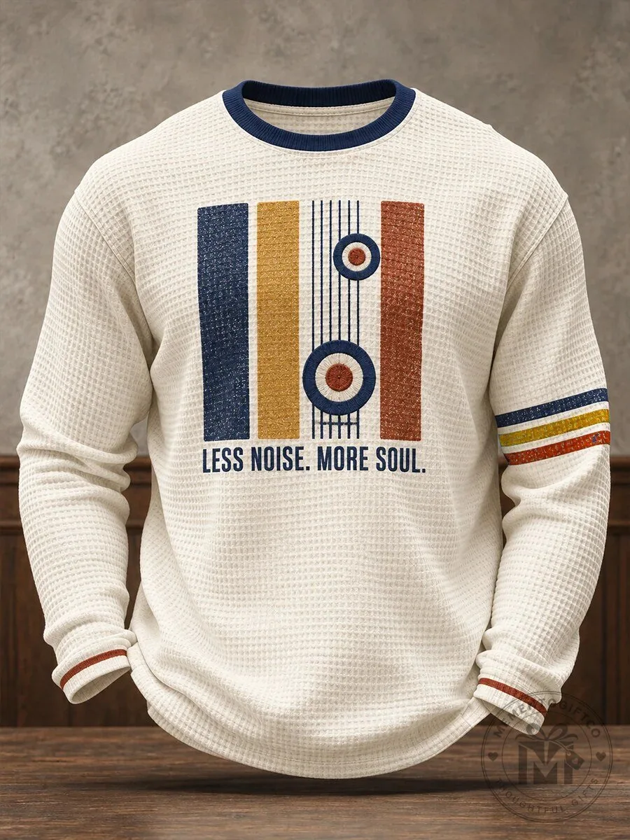 Retro Mod Target Stripes Less Noise More Soul Waffle Knit Sweatshirt 1 Retro Mod Target Stripes Less Noise More Soul Waffle Knit Sweatshirt