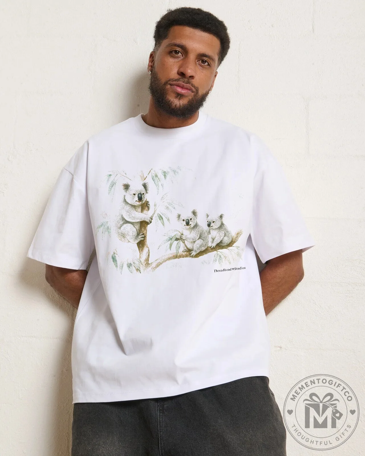 Koala Bear Family in Eucalyptus Tree Oversized White T-Shirt 5 Koala Bear Family in Eucalyptus Tree Oversized White T-Shirt